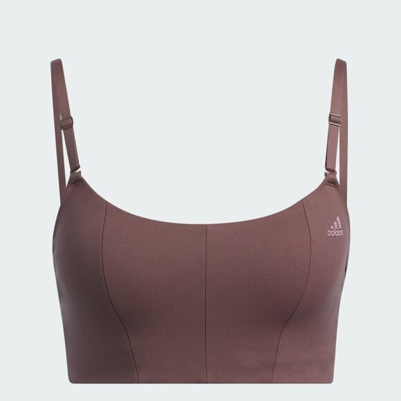 adidas | NWOT Yoga Studio Light-Support Bra in Burgundy Size Medium - Picture 2 of 9